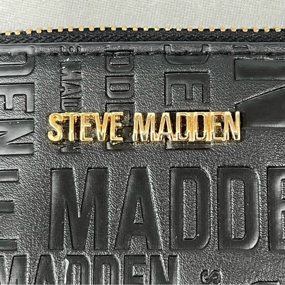 Steve Madden Black Floral Logo Printed Chain Strap Crossbody Roses Shoulder Bag - Picture 4 of 15